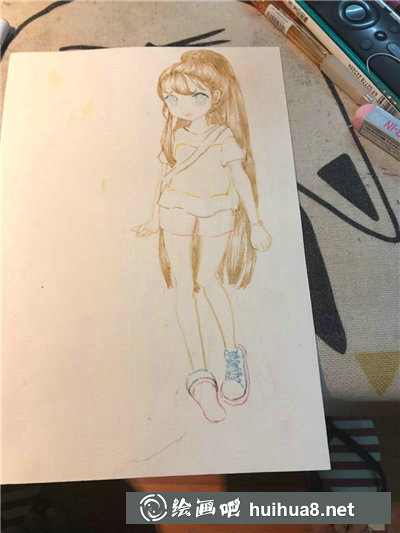 水彩手绘漫画少女教程