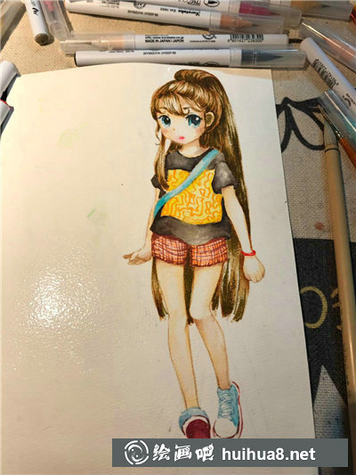 水彩手绘漫画少女教程