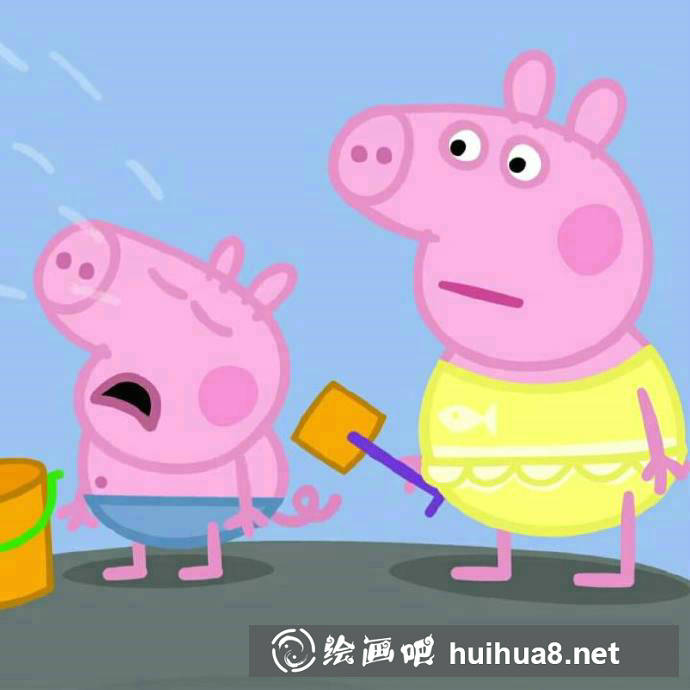 小猪佩奇户外活动简笔画图片