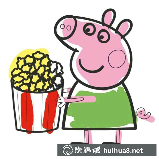 小猪佩奇家庭旅行简笔画图片