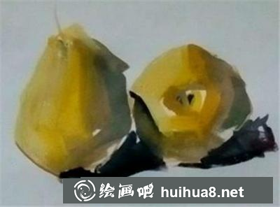 水果水粉画教程之怎么画雪梨