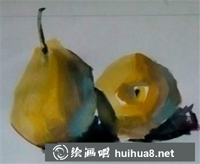 水果水粉画教程之怎么画雪梨