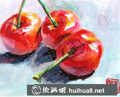 水粉画教程之怎么画樱桃