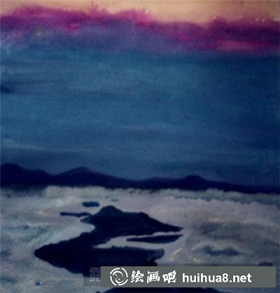 水粉画碧海蓝天绘画教程