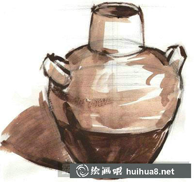 水粉画陶罐绘画教程