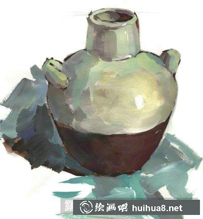 水粉画陶罐绘画教程