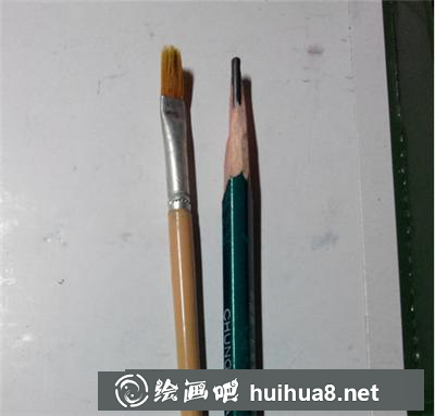 水粉画教程：喷墨树木