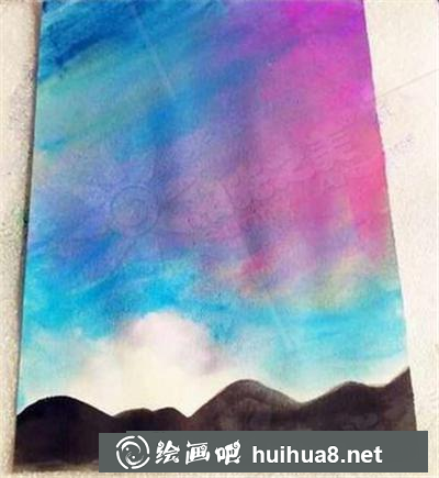 水粉画教程：美丽的夜空