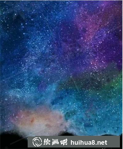 水粉画教程：美丽的夜空
