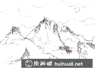 雪山的画法