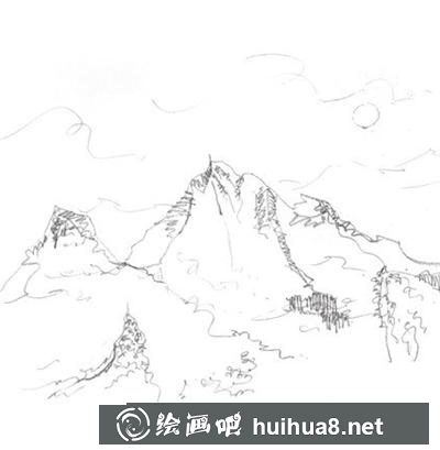 雪山的画法