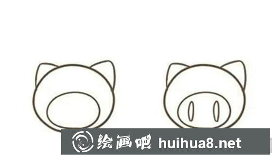 小粉猪简笔画