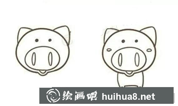小粉猪简笔画