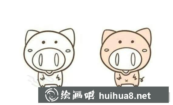 小粉猪简笔画