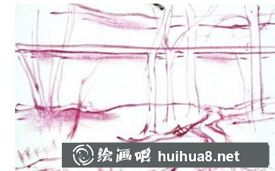 如何画秋天的河边