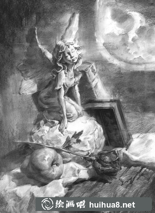 静物素描可临摹图片