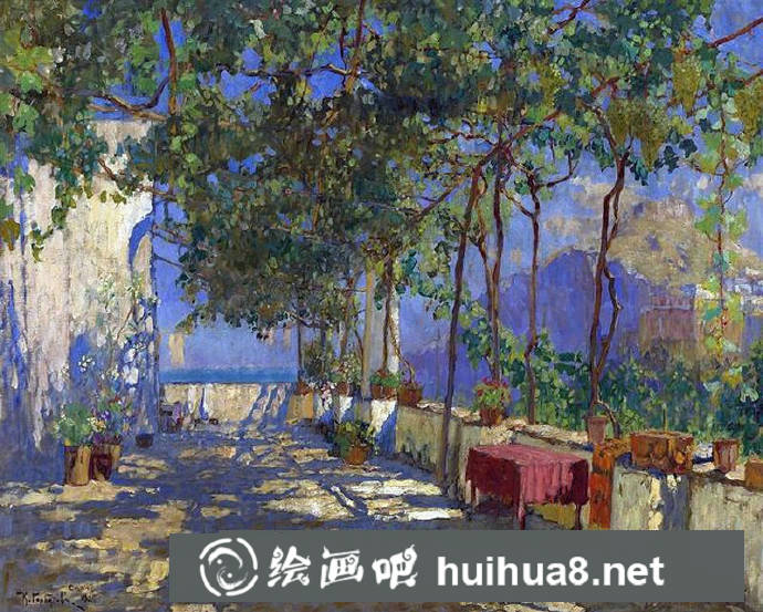 欧洲风景油画作品1