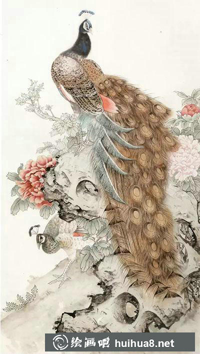工笔画教程：怎么画《国色天香翠羽生辉》
