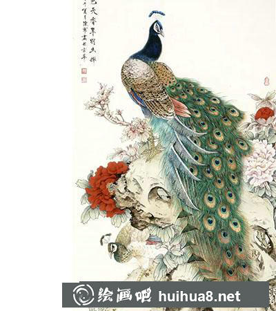工笔画教程：怎么画《国色天香翠羽生辉》