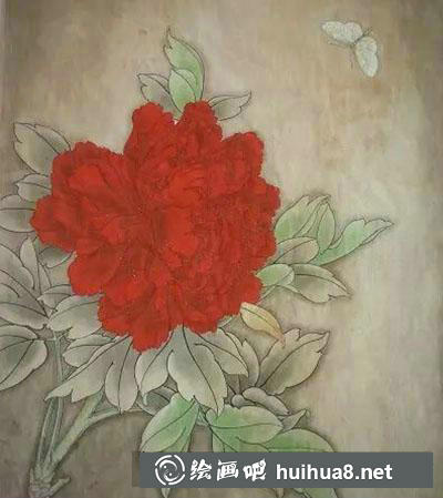 工笔画教程怎么画《王红粉蝶》