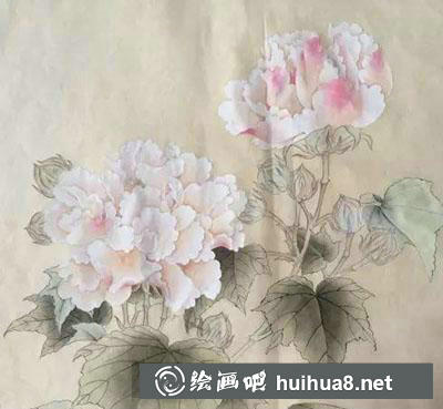 工笔画教程怎么画红芙蓉