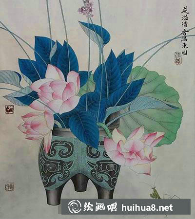 荷花《花溢清香》的绘制方法 荷花《花溢清香》的绘制方法