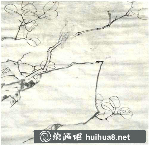 白脸山雀工笔画