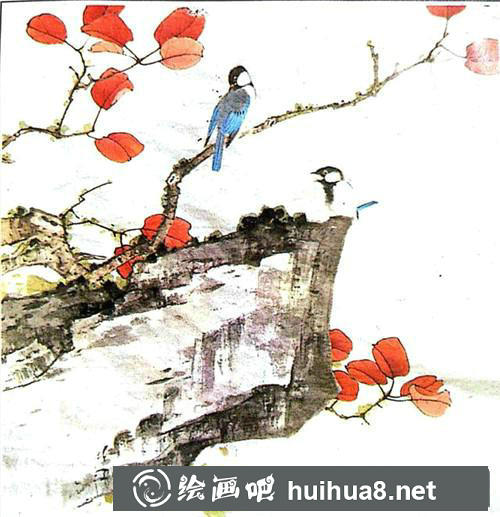 白脸山雀工笔画