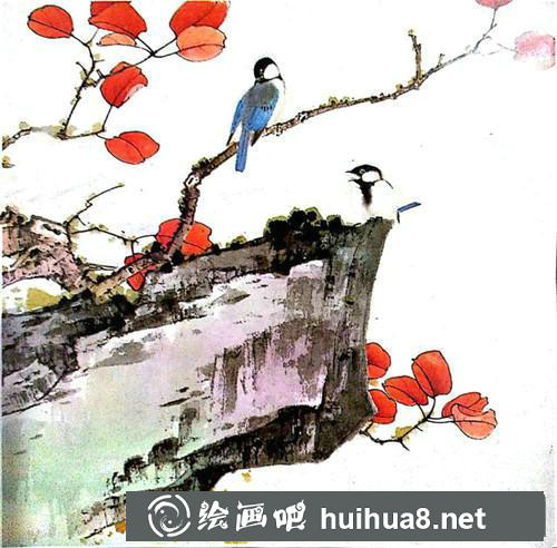 白脸山雀工笔画