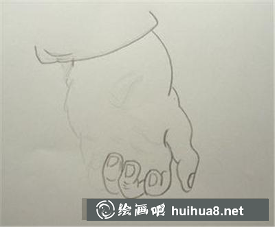 如何画弯曲的手掌？