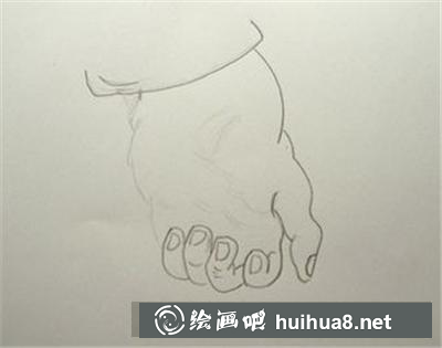 如何画弯曲的手掌？
