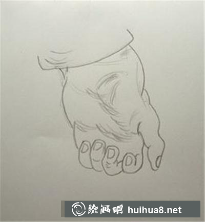 如何画弯曲的手掌？