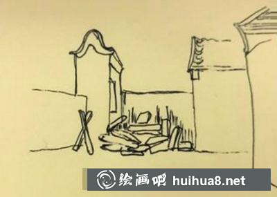 徽派小院速写杂物