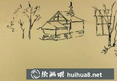 乡村小溪流速写