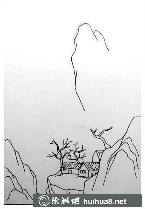 隐居钢笔画