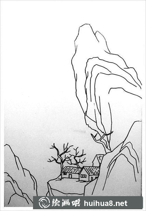 隐居钢笔画