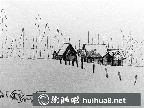 牧民的家钢笔画 牧民的家钢笔画