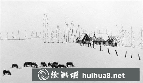 牧民的家钢笔画 牧民的家钢笔画