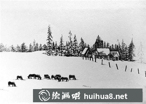 牧民的家钢笔画 牧民的家钢笔画