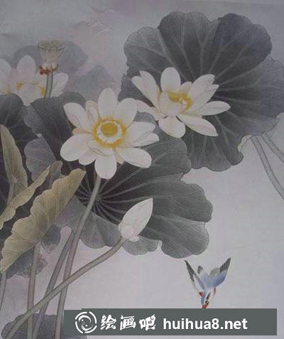 怎么画工笔画荷花与翠鸟 怎么画工笔画荷花与翠鸟