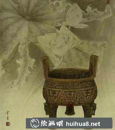 工笔画教程怎么画荷花《清幽静雅》