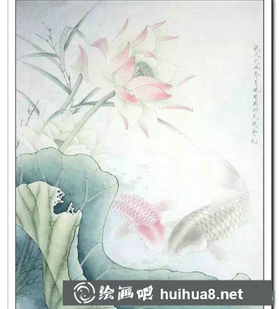 工笔画教程:怎么画《鲤鱼荷花》 工笔画教程:怎么画《鲤鱼荷花》