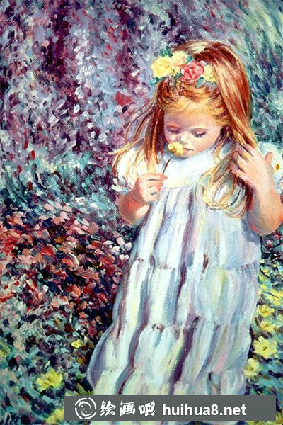 小女孩油画作品8
