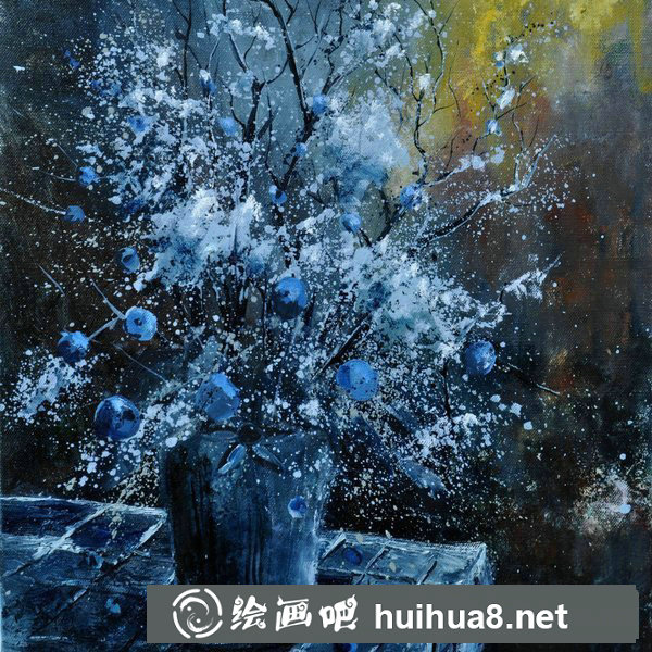 春日花朵油画作品
