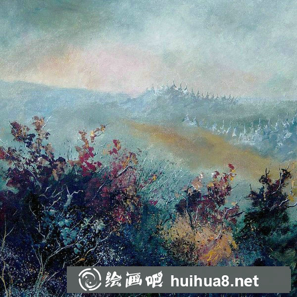 春花烂漫油画作品