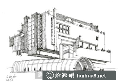 建筑钢笔画