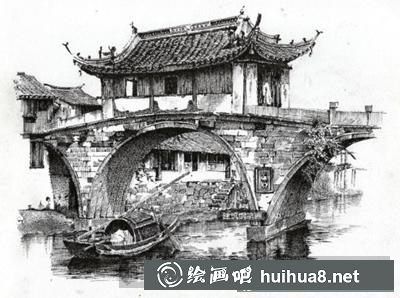 建筑钢笔画