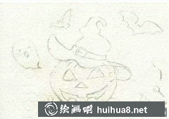南瓜灯水彩绘教程