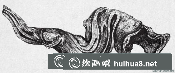钢笔画枯树根步骤