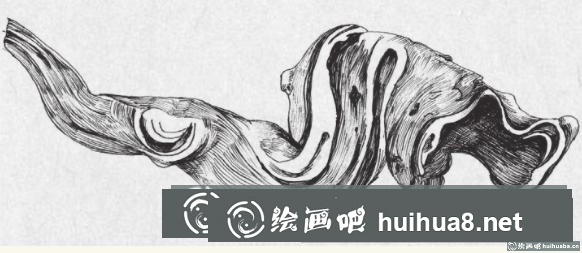 钢笔画枯树根步骤